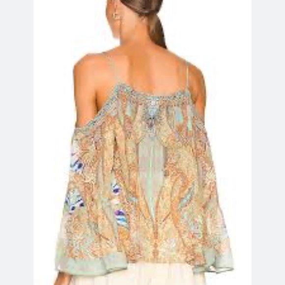 Camilla 100% silk drop shoulder top - Make love not war NWT - Picture 1 of 13